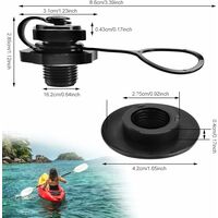 AIRFUL 3 Pièces Valve Bateau Pneumatique, Valve Spirale De Gonflage