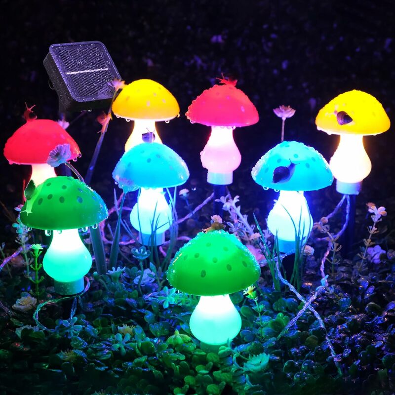 LTS FAFA guirlande solaire champignons pour exterieur jardin