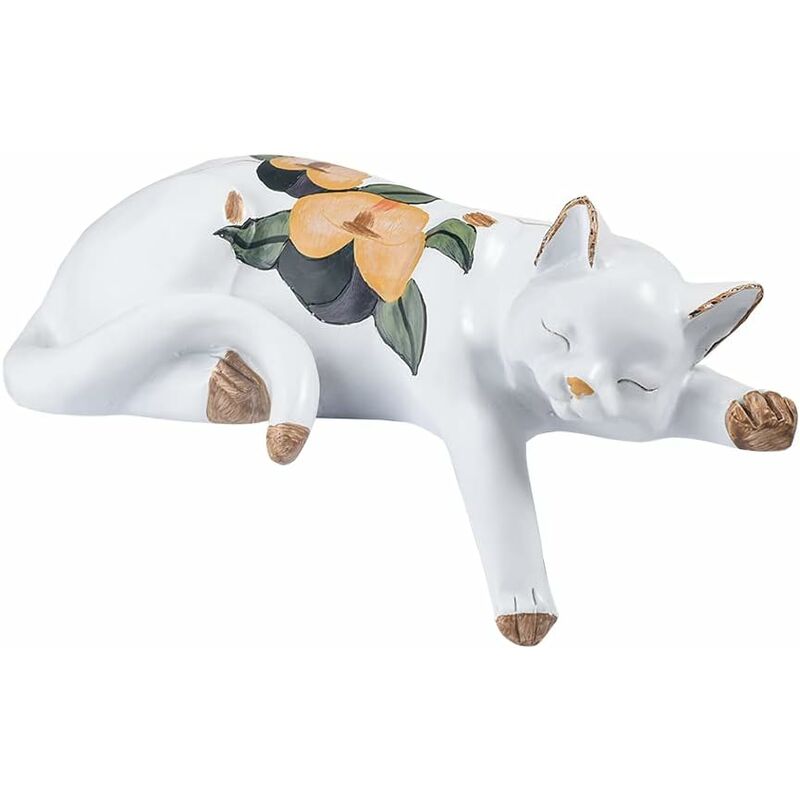 LTS FAFA Statue de jardin chat endormi mignon - Décoration d