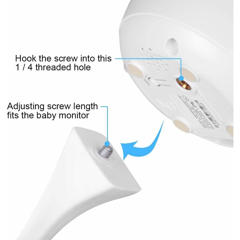 Support universel pour camera bébé, babyphone, moniteur – Flex – Blanc