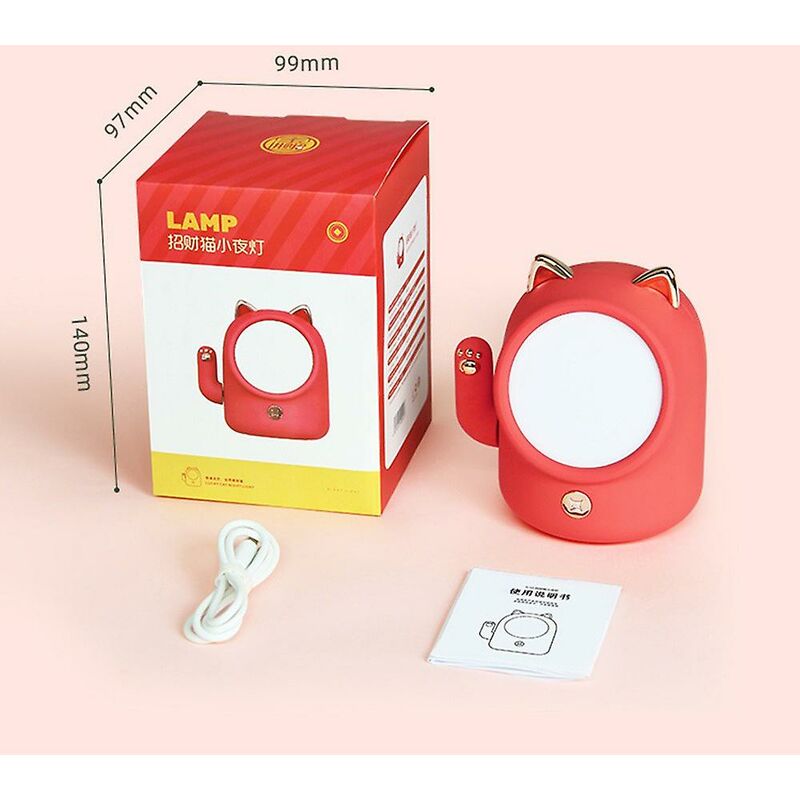 LTS FAFA [spot] Lucky Cat Cute Night Light Usb Charge Touch Bedroom Bedside  Eye