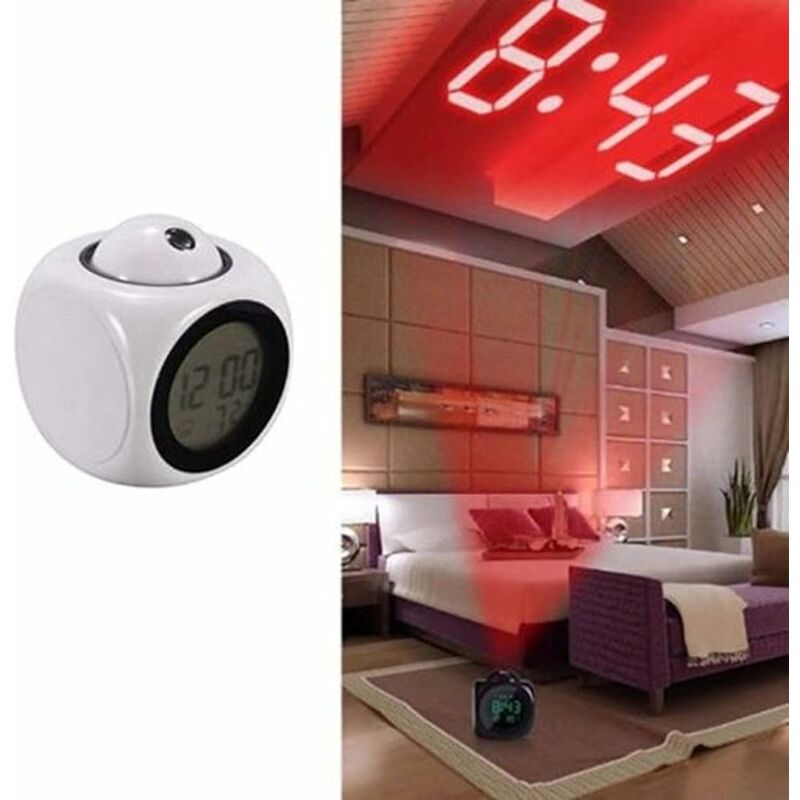 Réveil Numérique, Alarm Réveil LED avec Fonction Snooze, Luminosité  réglable, ave mode jour de travail(Rouge)