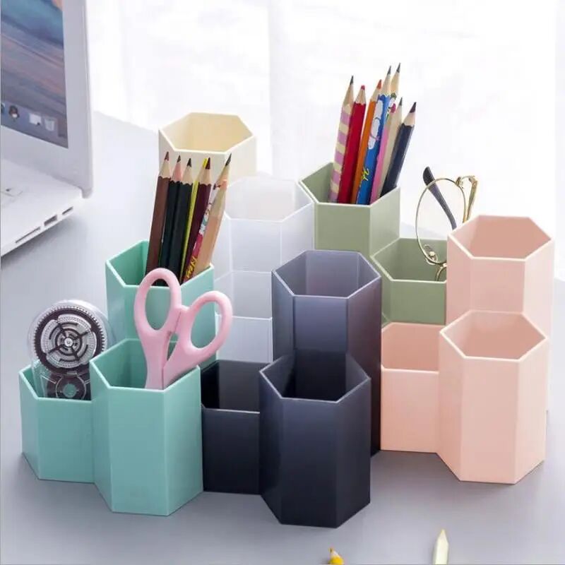 LTS FAFA Porte-stylo de bureau, 5 pièces librement montable porte-stylo  enfants en plastique multifonctionnel organisateur de bureau porte-stylo  porte-stylo porte-stylo pour stylo bureau maison école