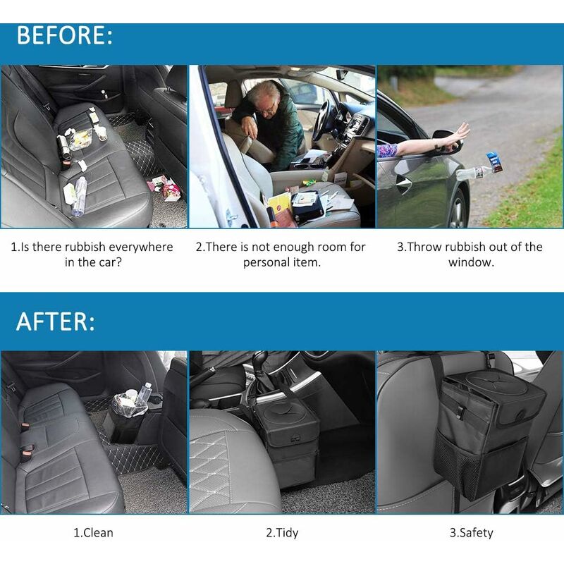 Porte-parapluie 2 en 1 pour voiture, poubelle, boîte de rangement,  organisateur suspendu pour siège arrière de voiture, pour véhicule SUV  camion