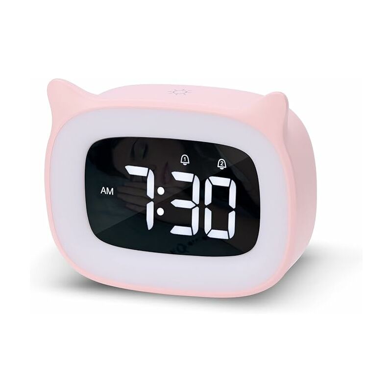 Stitch Réveil numérique avec température - Grande veilleuse LED - Réveil  intelligent avec câble de charge - Pour filles, enfants, adolescents -  Cadeau (oreilles de livre)