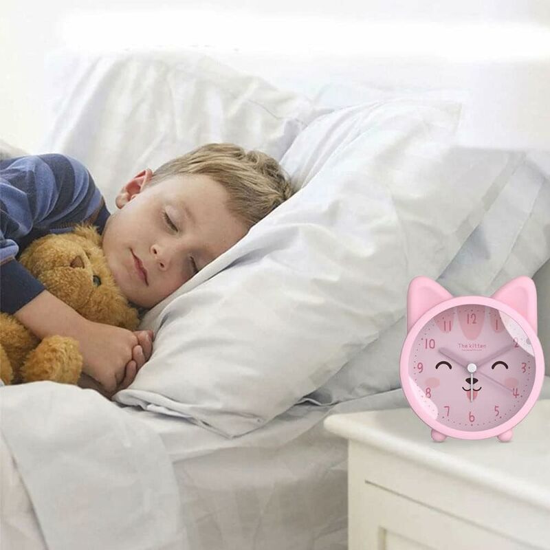 LTS FAFA Adorable réveil animal pour enfants, réveil lapin/chat/cerf sans  chatouillement, réveil silencieux de