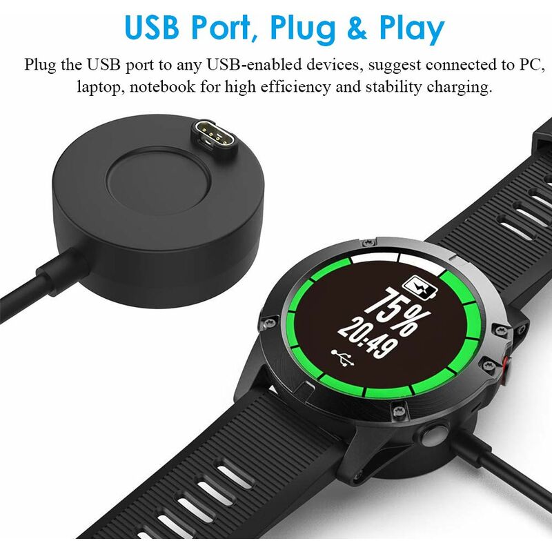 Vhbw Station de chargement Chargeur avec câble Micro USB pour montre  Smartwatch Garmin Epix.