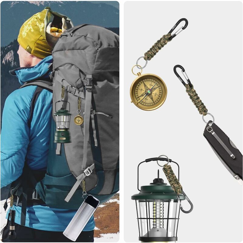 LTS FAFA Porte-clés avec mousqueton, crochet porte-clés porte-clés cintre  survie robuste clé militaire camping hommes dames