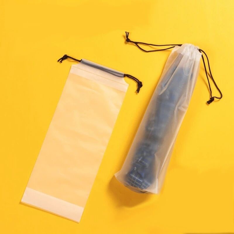 2pcs PEVA Sacs En Plastique Translucides Givrés, Poches À Cordon