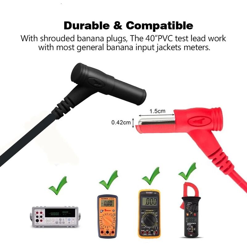 LTS FAFA Sondes multimètre numérique, 1 paire, fils souples en silicone,  pointe d'aiguille, fils de test universels pour testeur multimètre LED