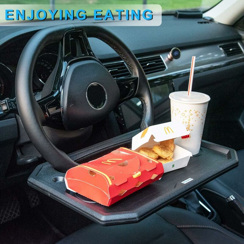 Plateau de bureau pour volant de voiture, support pliable pour conducteur  avec porte-gobelet, robuste, multifonction, peut être utilisé comme table d'ordinateur  portable de voiture ou pour salle à manger : : Auto