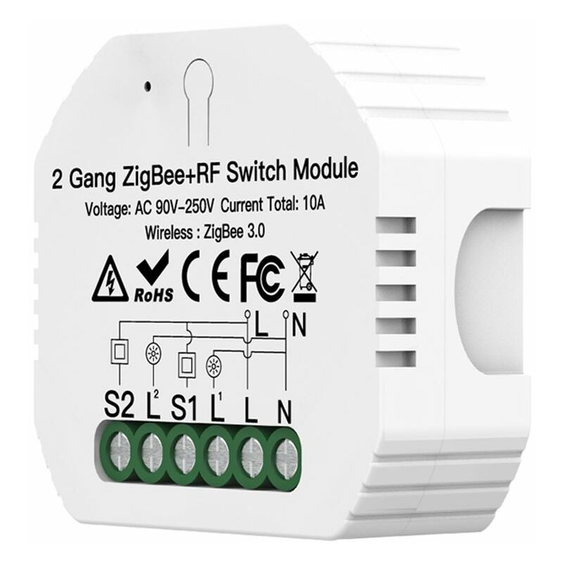 Interrupteur tactile port de contact sec Zigbee Réinitialisation
