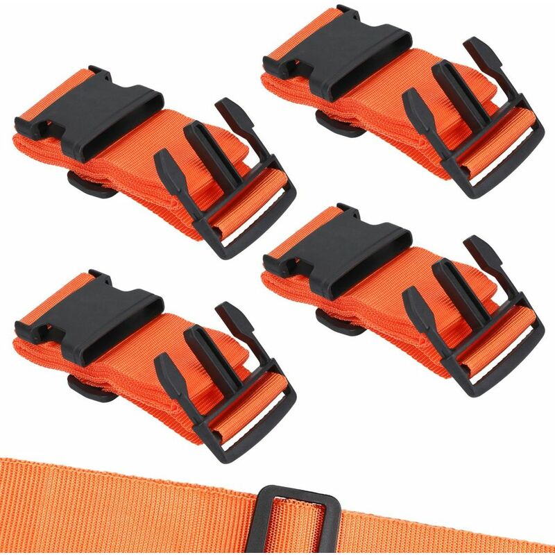 LTS FAFA Sangles à bagages avec serrure à combinaison, jeu de sangles à  bagages, sangle à bagages réglable jusqu'à 200 cm / visible et longue, par  lot de 4, orange