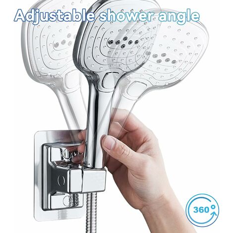 2Pcs Support de douche à main, support de douche ajustable à 360°, support  de douche universel en pâte solide, montage mural