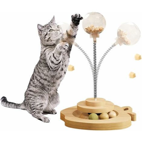 Jouet interactif ventouses rail avec balles pour chat