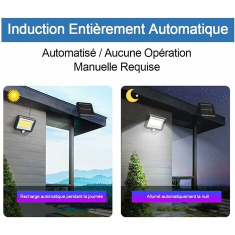 LTS FAFA Lampe Solaire Extérieur avec Détecteur de Mouvements Infrarouge,  100COB Projecteur LED extérieur Avec Detecteur