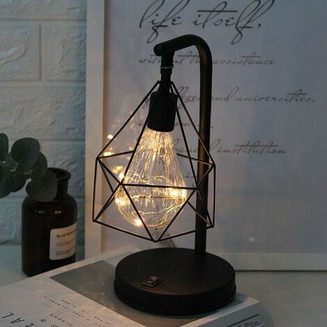 Lampe de table décorative, Lampe de table rétro, Style de cage, Veilleuse,  Rétro, À piles, Lampe de bureau