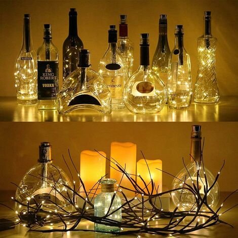 JAUNE Guirlande lumineuse pour bouteille de vin, 2M 20 LED, à piles en  liège, bricolage, pour noël, fête, Ha - Cdiscount Maison