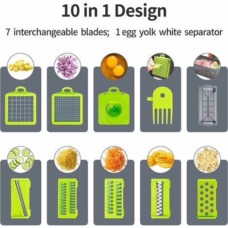 Mandoline de Cuisine, Manuel avec 8 Lames en Remplaçable, Multifonctions  Mandoline Professionnelle Cuisine pour Trancher, Couper et Râper Les  Légumes