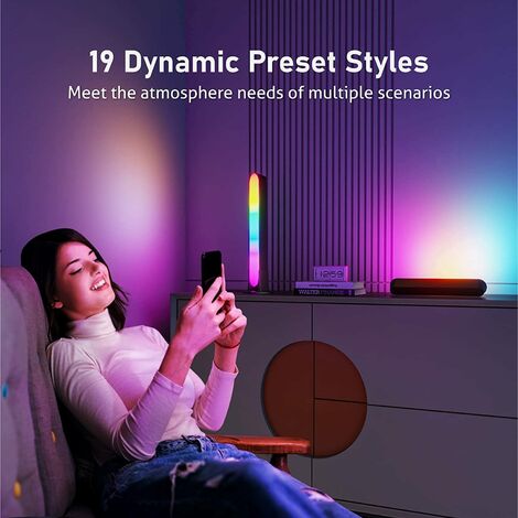Smart LED Lampe, Lampe Connectée avec 16 Modes Dynamiques et Modes de  Synchronisation de la Musique,Lumière D'ambiance pour TV,PC