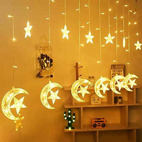 Guirlande lumineuse,220V Bricolage Lune Étoile LED Fée Guirlande