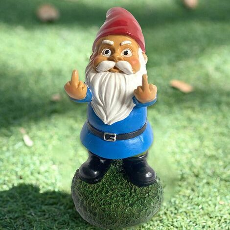 LTS FAFA Nain De Jardin Rocker Humour Avec Doigt d'honneur - Drôle Statue  De Gnomes Jardin Exterieur En résine Décorations Intérieures Ou Extérieures