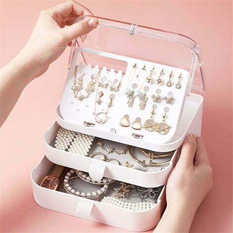 Boîte de rangement transparente, boîte de rangement avec séparateurs  réglables, boîte de rangement artisanale, pour le stockage de bijoux de  bricolage