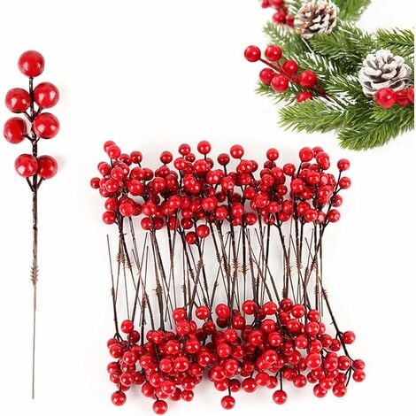 Guirlande Noel Baies Rouges Avec Led, Decoration Table Noel, Baie
