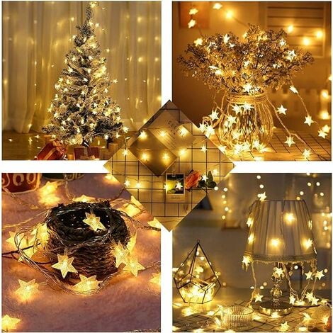 LTS FAFA Guirlande lumineuse flocon de neige 6M 40LED, guirlande lumineuse  LED, guirlande lumineuse colorée de Noël, lumières d'ambiance d'arbre de