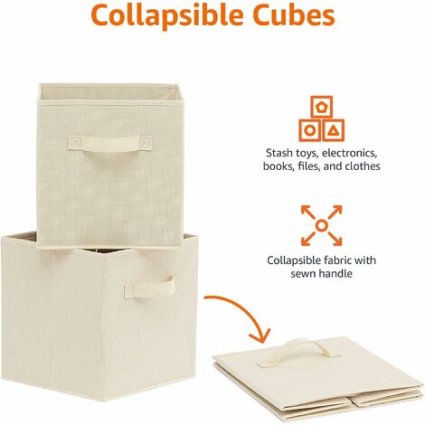 1/2/4pcs Cube De Rangement Pliable En Tissu Avec Poignées - Temu France