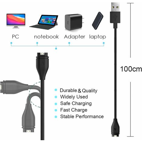 Chargeur 5W + Câble USB pour Garmin Fenix 6, 6 Pro, 6X Pro