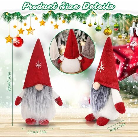 GNOME de Noël Lot de 3 Deco Noel GNOME Peluche Elfe Christmas