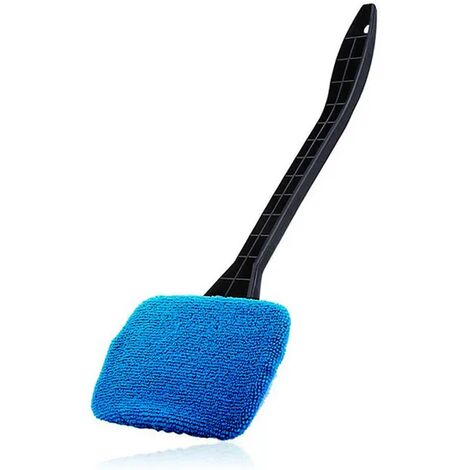 Nettoyant pour Pare-Brise, 4 Tampons en Microfibre, Nettoyage de Pare-Brise  avec Poignée Télescopique Kit d'Essuie-Glace, Bleu