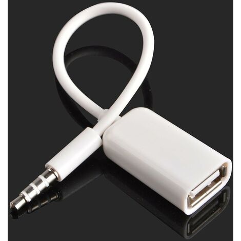 Adaptateur câble prise jack audio 3.5 mm à USB femelle clé USB Udisk  autoradio
