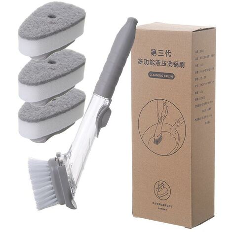 Brosse de toilette double face, petite brosse amovible, brosse de cuvette  de toilette, avec poils à récurer durables, brosse de nettoyage domestique  à long manche pour nettoyage en profondeur de salle de