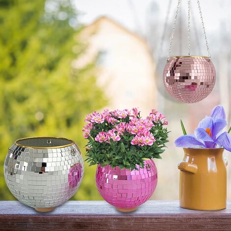LTS FAFA Miroir réflecteur jardin pot de fleur pot de fleur boule disco  extérieur pot de