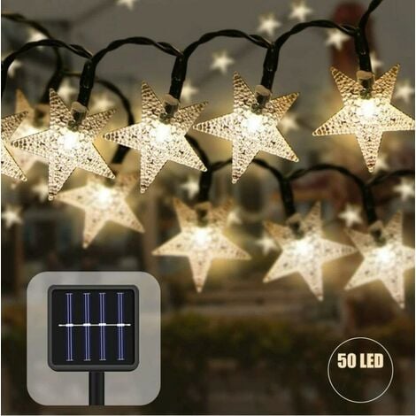 Etoiles Solaires Led Métal Lumineuses Lot de 2 - Décoration Solaire - lampe solaire  Noël