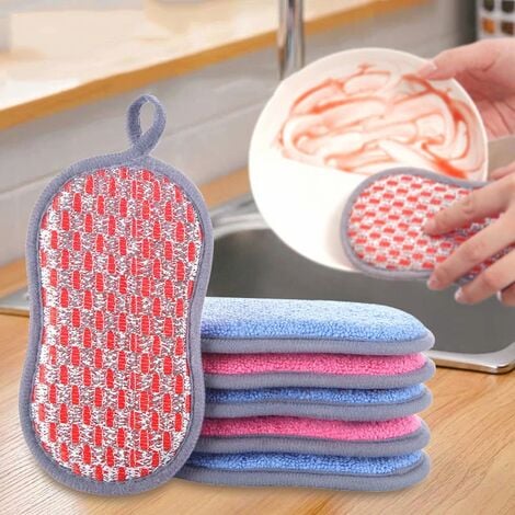 LTS FAFA 3 pièces éponge de nettoyage de cuisine tampon à récurer brosse à  vaisselle brosse
