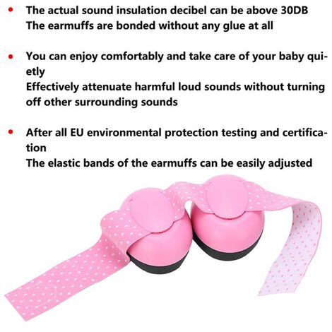 LTS FAFA Cache-oreilles anti-bruit bébé bébé protection auditive cache-oreilles  cache-oreilles portable bébé bande élastique anti-bruit cache-oreilles 1  pièces (rose)