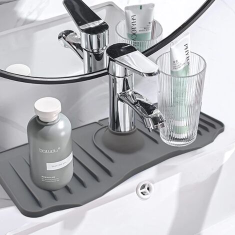 Tapis de robinet en Silicone, protection contre les éclaboussures de robinet,  tapis collecteur d'eau pour cuisine et salle de bain