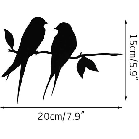 LTS FAFA Silhouette en Acier d'oiseau en métal, décoration d'oiseaux de  Branche en Acier