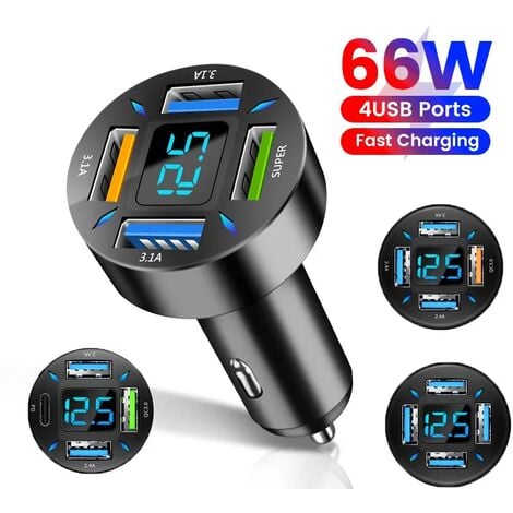 Chargeur Allume Cigare Usb C Rapide 66W-6A,Chargeur Voiture Usb C