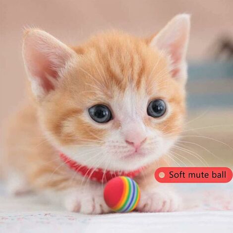 Paquet de 8 boules d'éponge de chat jouet de ballon de football en mousse  souple couleurs vives jouet interactif pour animaux de compagniePour les  animaux de compagnie