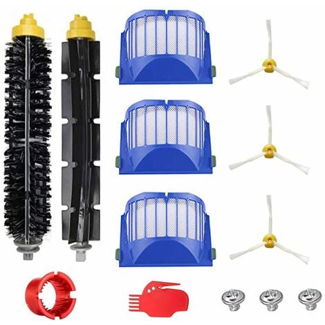 Kit brosse pour Roomba série 600 - Kit de 10 pièces accessoires (Brosses  Latérale, filtres, brosse de Cerda et etc.) pour aspirateur robot.
