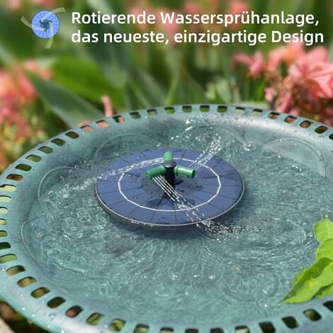 Fontaine Solaire Pompe 3W,4 en 1 pour Fontaine Solaire, Pompe de Bassin  Solaire 3W avec Conversion Efficace, pour Bassin de Jardin ou Fontaine,  Bain d'oiseau, récipient à Poisson,Guazhuni