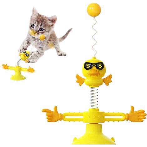 Jouets pour chats, Jouet à baguette pour chat, Cloches à chat Ventouse  magique, Tige de chat avec plumes et cloches Oiseau réaliste