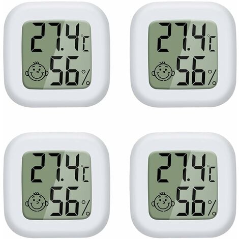 4€30 sur Mini thermomètre LCD numérique intégré hygromètre indicateur de  température intérieur - Noir - Station météo thermomètre pluviomètre -  Achat & prix