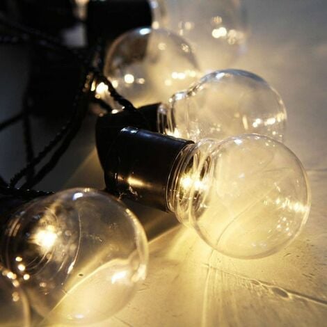 LTS FAFA Guirlande lumineuse 1,5 mètre/10 ampoules LED décoratives blanc  chaud transparent pour décoration de fête de Noël bijoux décoration de  fenêtre guirlande décoration à piles avec boîtier de bat