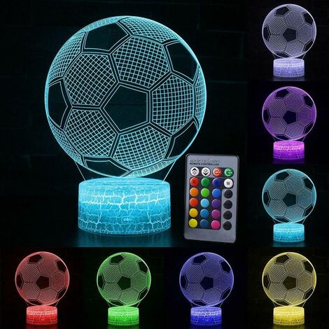Deal Best football forme 3d illusion optique intelligent 7 couleurs led  night light lampe de table