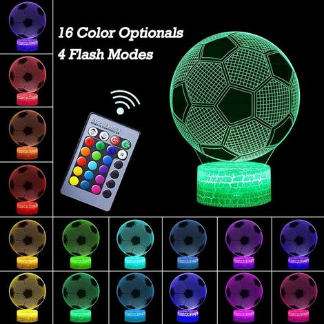 19€ sur Football Lampe LED 3D Illuminated Bureau optique Veilleuse avec 7  couleurs_onaeatza258 - Veilleuses - Achat & prix